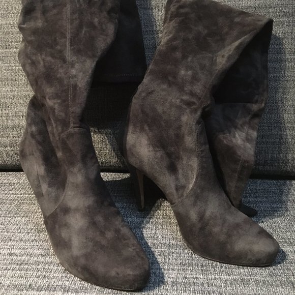 Charcoal suede stretch thigh-highs by Ron White, s39 - Picture 9 of 14